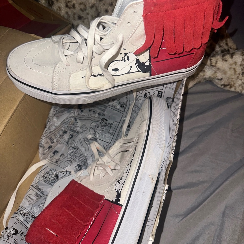 Vans High-Top Sneakers - Red and White